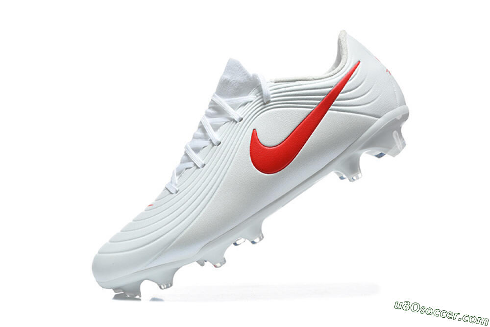 Nike Tiempo Legend 11 Elite FG Firm Ground Soccer Cleats - White/Bright Red/Muted Grey 8