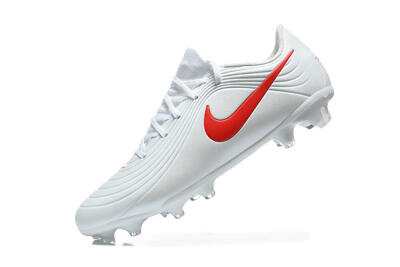 Nike Tiempo Legend 11 Elite FG Firm Ground Soccer Cleats - White/Bright Red/Muted Grey