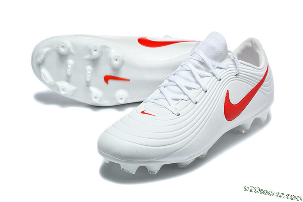 Nike Tiempo Legend 11 Elite FG Firm Ground Soccer Cleats - White/Bright Red/Muted Grey 3