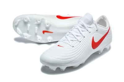 Nike Tiempo Legend 11 Elite FG Firm Ground Soccer Cleats - White/Bright Red/Muted Grey