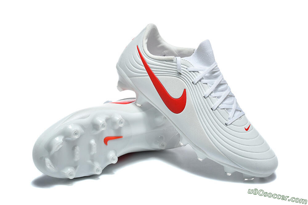 Nike Tiempo Legend 11 Elite FG Firm Ground Soccer Cleats - White/Bright Red/Muted Grey 4
