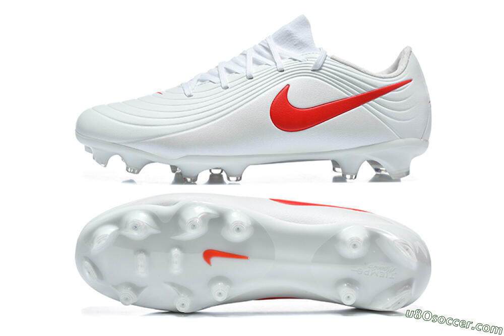 Nike Tiempo Legend 11 Elite FG Firm Ground Soccer Cleats - White/Bright Red/Muted Grey 0