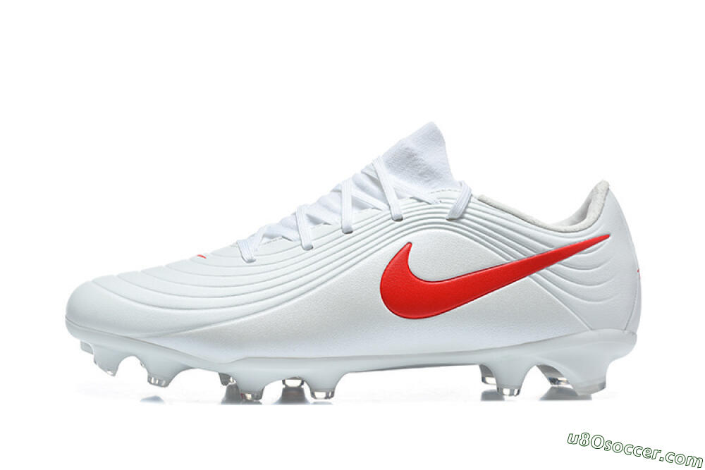 Nike Tiempo Legend 11 Elite FG Firm Ground Soccer Cleats - White/Bright Red/Muted Grey 2