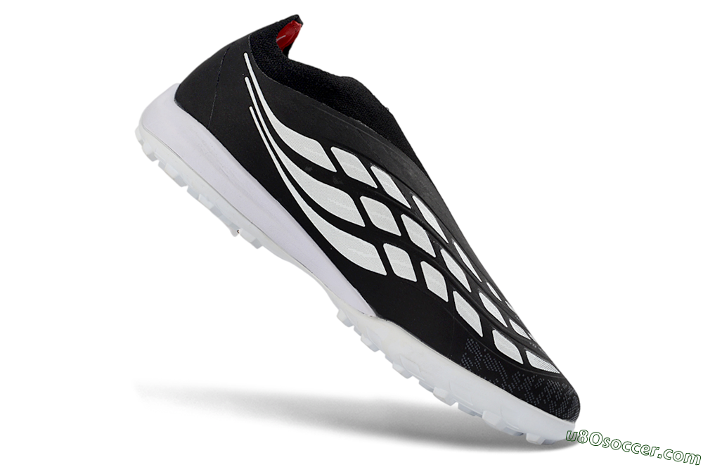 Adidas Predator 26 Elite Laceless TF Artificial Turf Soccer Shoes - Black/Electric Red/White 5