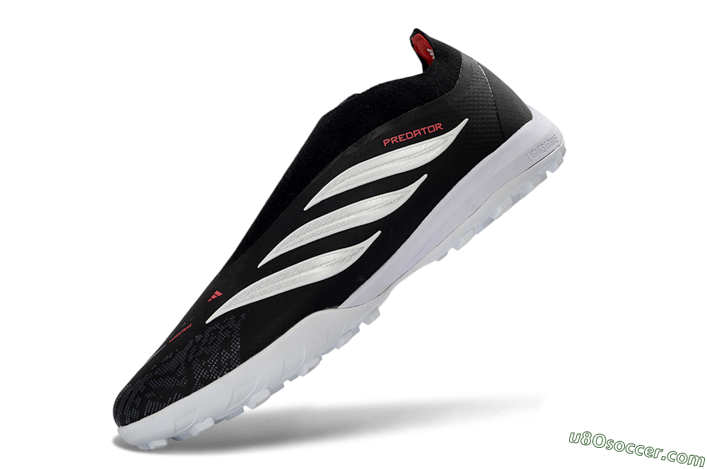 Adidas Predator 26 Elite Laceless TF Artificial Turf Soccer Shoes - Black/Electric Red/White 6