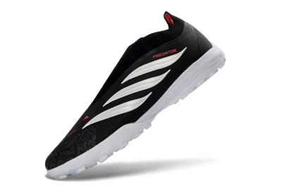 Adidas Predator 26 Elite Laceless TF Artificial Turf Soccer Shoes - Black/Electric Red/White