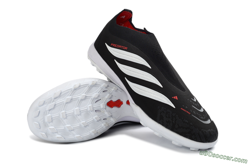 Adidas Predator 26 Elite Laceless TF Artificial Turf Soccer Shoes - Black/Electric Red/White 4
