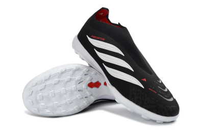 Adidas Predator 26 Elite Laceless TF Artificial Turf Soccer Shoes - Black/Electric Red/White