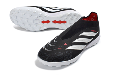 Adidas Predator 26 Elite Laceless TF Artificial Turf Soccer Shoes - Black/Electric Red/White