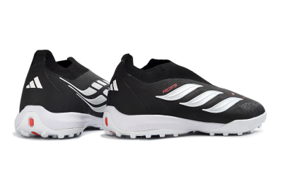 Adidas Predator 26 Elite Laceless TF Artificial Turf Soccer Shoes - Black/Electric Red/White