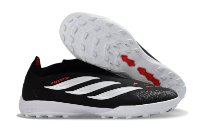 Adidas Predator 26 Elite Laceless TF Artificial Turf Soccer Shoes - Black/Electric Red/White