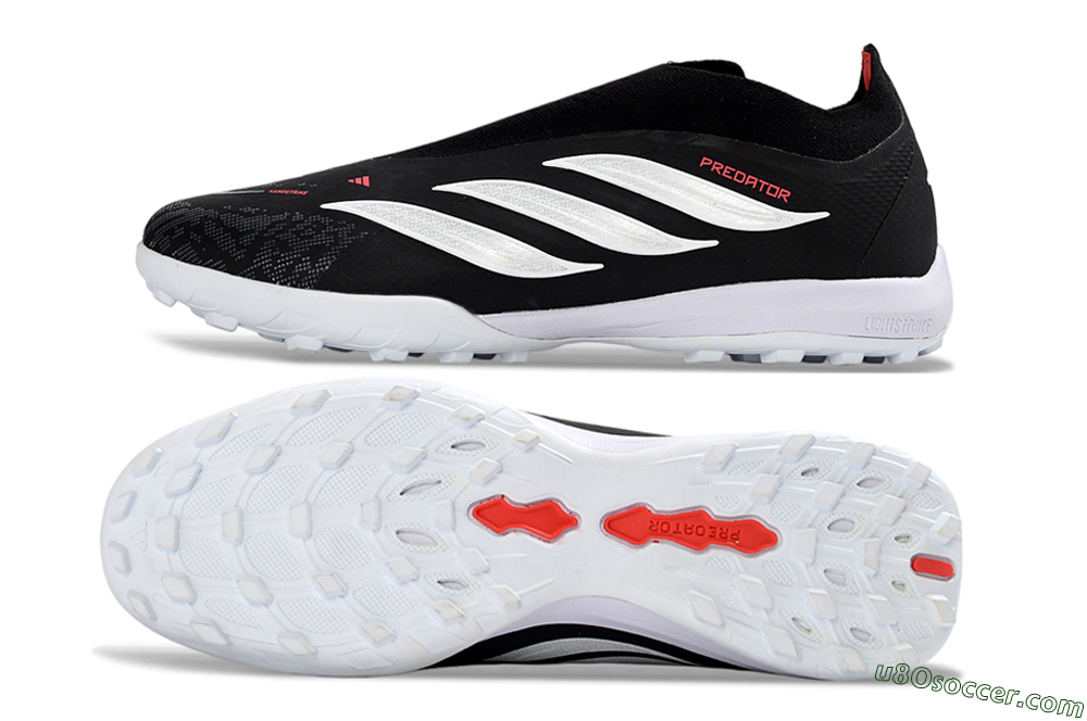 Adidas Predator 26 Elite Laceless TF Artificial Turf Soccer Shoes - Black/Electric Red/White 0