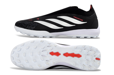 Adidas Predator 26 Elite Laceless TF Artificial Turf Soccer Shoes - Black/Electric Red/White