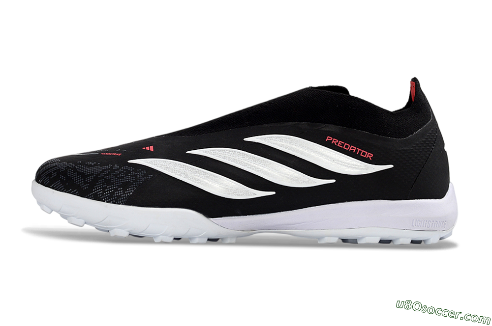 Adidas Predator 26 Elite Laceless TF Artificial Turf Soccer Shoes - Black/Electric Red/White 2