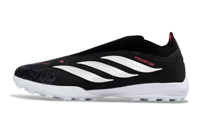 Adidas Predator 26 Elite Laceless TF Artificial Turf Soccer Shoes - Black/Electric Red/White