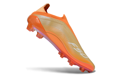 Messi x Adidas F50 Elite Laceless FG Firm Ground Soccer Cleats - Orange/Sunset Glow/Golden Shine