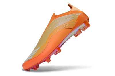 Messi x Adidas F50 Elite Laceless FG Firm Ground Soccer Cleats - Orange/Sunset Glow/Golden Shine
