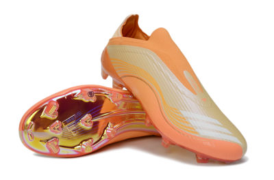 Messi x Adidas F50 Elite Laceless FG Firm Ground Soccer Cleats - Orange/Sunset Glow/Golden Shine