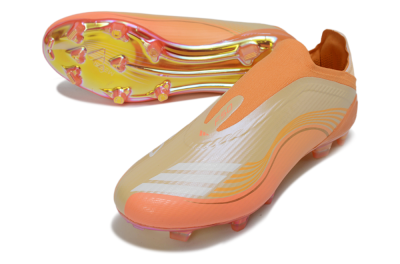 Messi x Adidas F50 Elite Laceless FG Firm Ground Soccer Cleats - Orange/Sunset Glow/Golden Shine