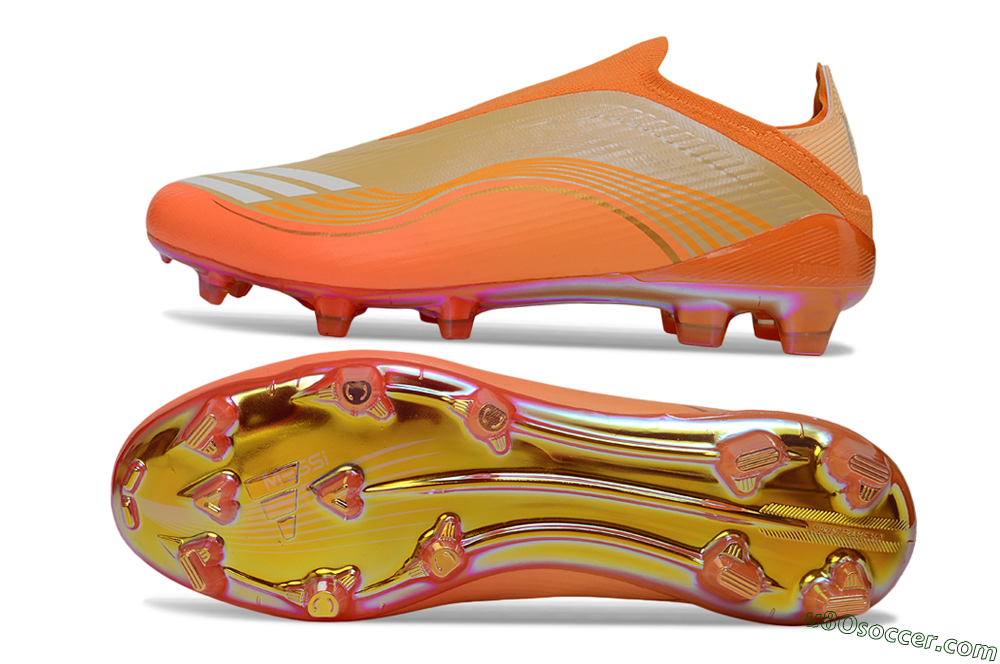 Messi x Adidas F50 Elite Laceless FG Firm Ground Soccer Cleats - Orange/Sunset Glow/Golden Shine 0
