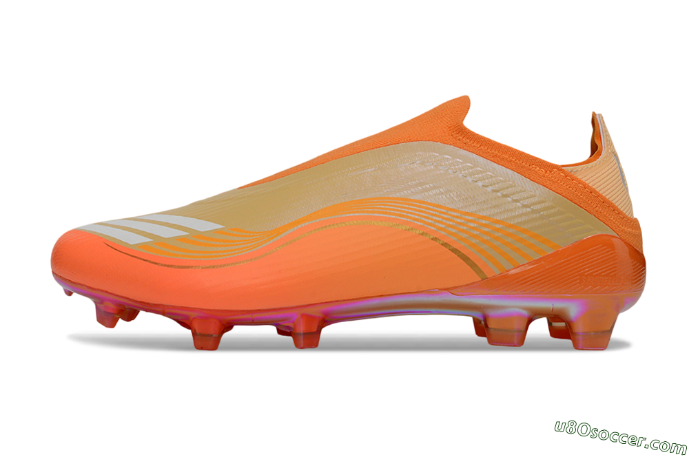 Messi x Adidas F50 Elite Laceless FG Firm Ground Soccer Cleats - Orange/Sunset Glow/Golden Shine 2