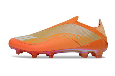 Messi x Adidas F50 Elite Laceless FG Firm Ground Soccer Cleats - Orange/Sunset Glow/Golden Shine