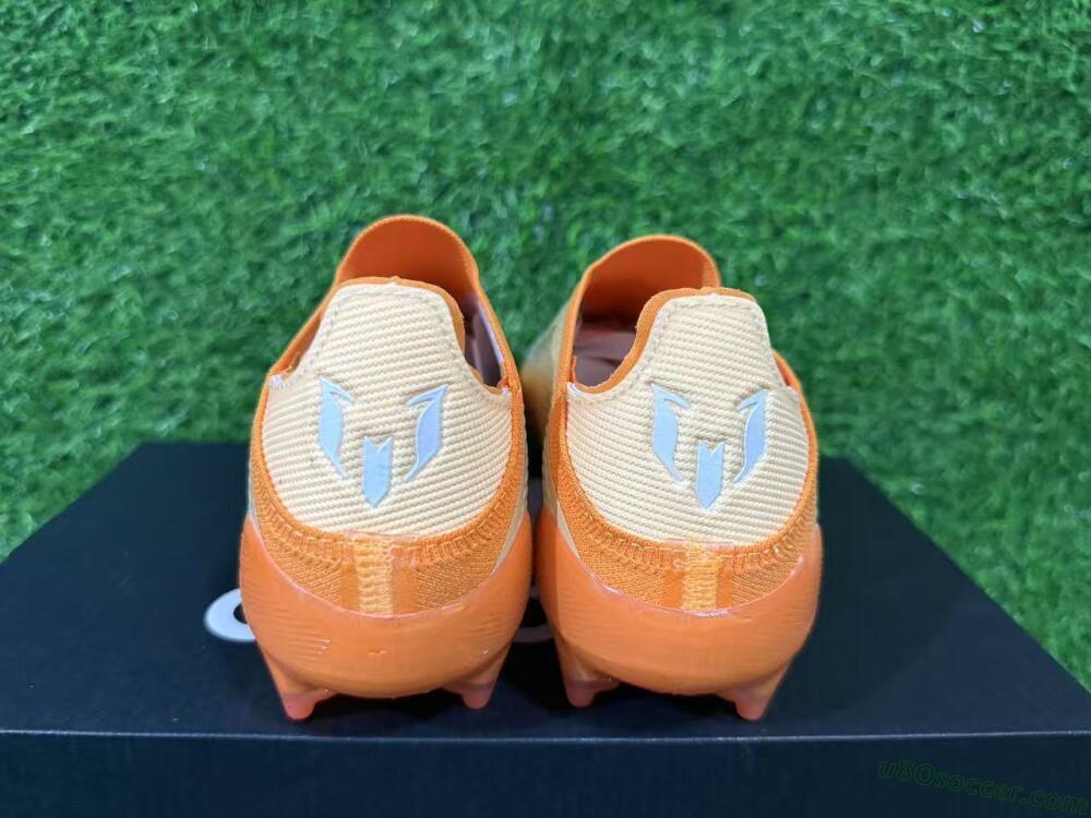 Messi x Adidas F50 Elite Laceless FG Firm Ground Soccer Cleats - Orange/Sunset Glow/Golden Shine