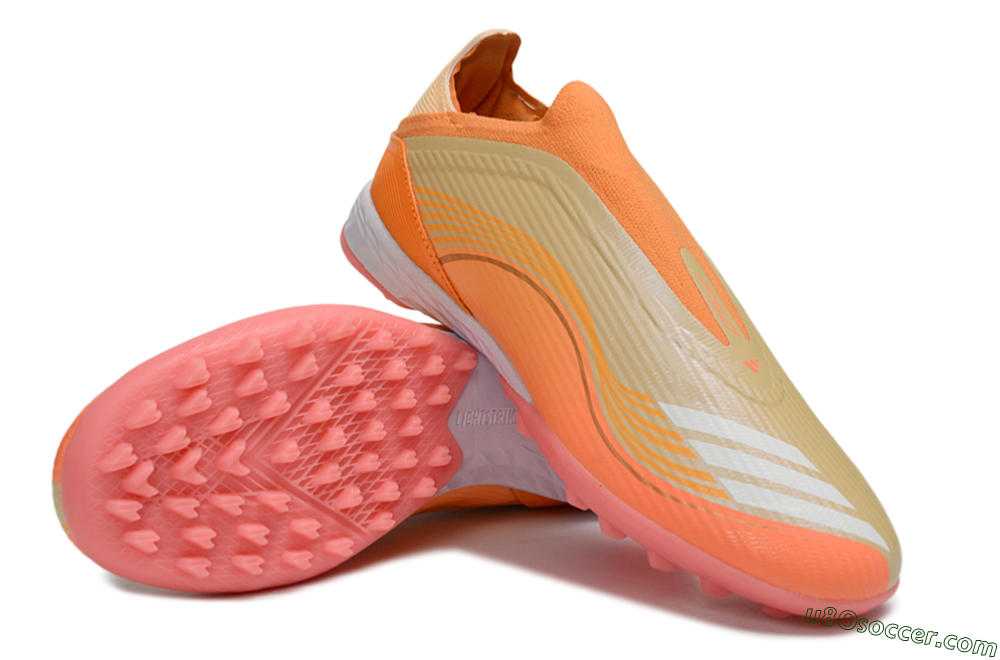 Messi x Adidas F50 Elite Laceless TF Artificial Turf Soccer Shoes - Orange/Coral Orange/Sandy Peach 4