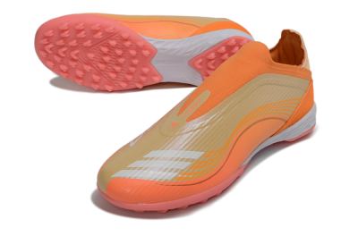 Messi x Adidas F50 Elite Laceless TF Artificial Turf Soccer Shoes - Orange/Coral Orange/Sandy Peach
