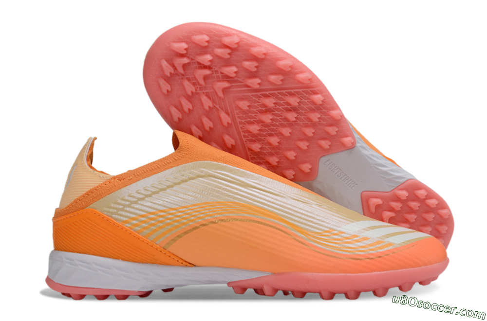 Messi x Adidas F50 Elite Laceless TF Artificial Turf Soccer Shoes - Orange/Coral Orange/Sandy Peach 1