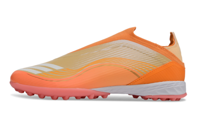 Messi x Adidas F50 Elite Laceless TF Artificial Turf Soccer Shoes - Orange/Coral Orange/Sandy Peach