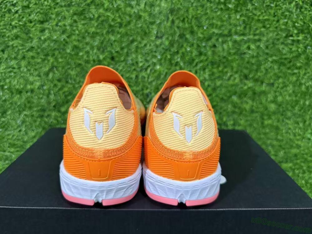 Messi x Adidas F50 Elite Laceless TF Artificial Turf Soccer Shoes - Orange/Coral Orange/Sandy Peach