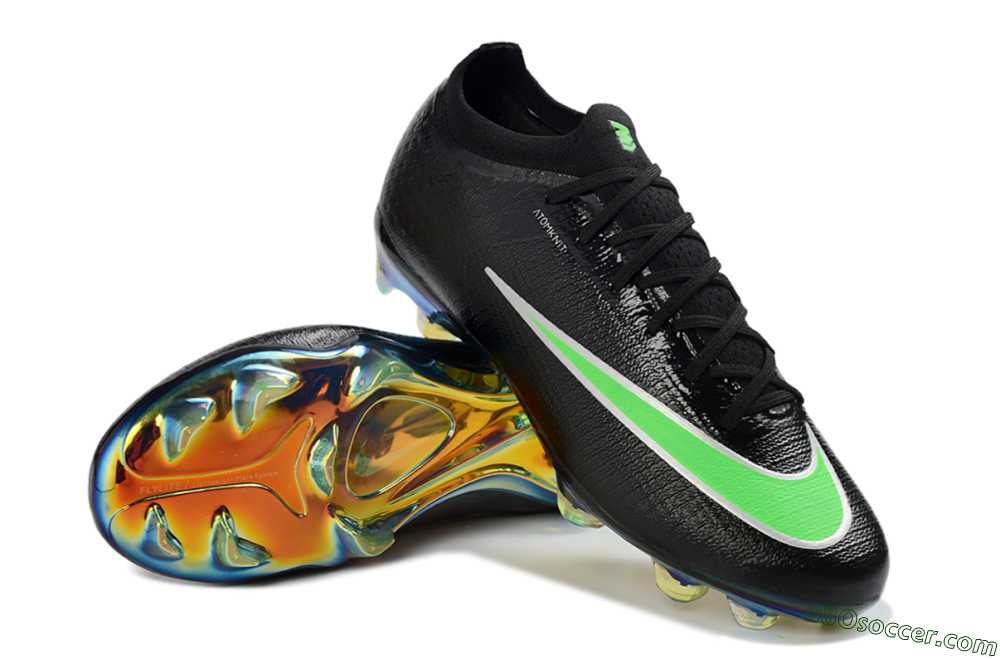 Nike Air Zoom Mercurial Vapor 17 Elite FG Firm Ground Soccer Cleats - Black/Neon Green/Iridencent 3