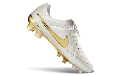 Nike Tiempo Legend SE FG Firm Ground Soccer Cleats - White/Gold Metallic/White Pearl