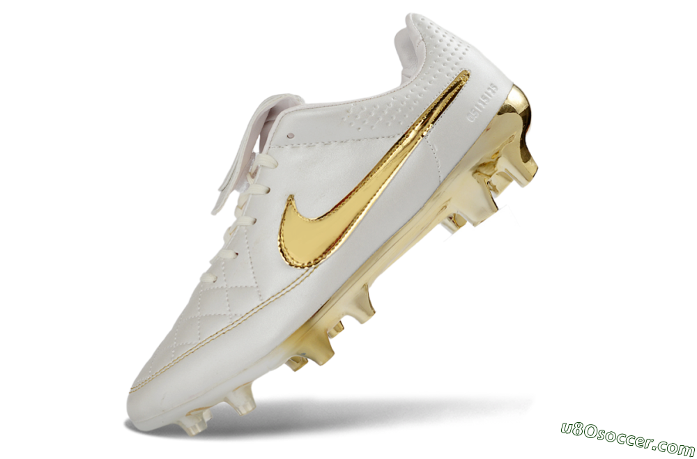 Nike Tiempo Legend SE FG Firm Ground Soccer Cleats - White/Gold Metallic/White Pearl 5