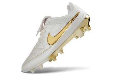 Nike Tiempo Legend SE FG Firm Ground Soccer Cleats - White/Gold Metallic/White Pearl