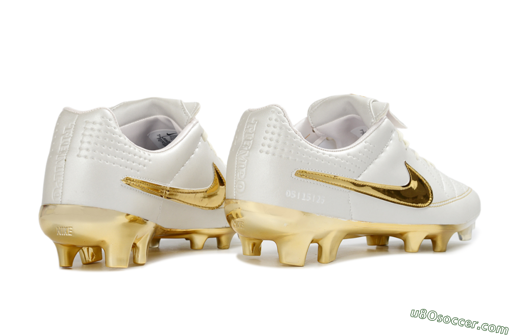Nike Tiempo Legend SE FG Firm Ground Soccer Cleats - White/Gold Metallic/White Pearl 6