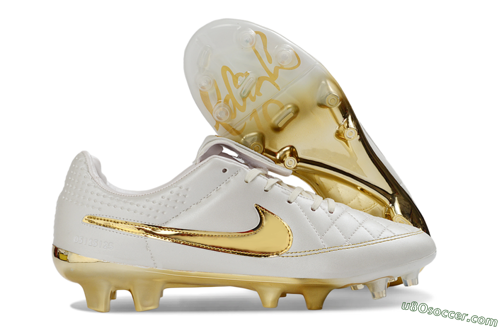 Nike Tiempo Legend SE FG Firm Ground Soccer Cleats - White/Gold Metallic/White Pearl 1