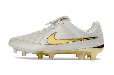 Nike Tiempo Legend SE FG Firm Ground Soccer Cleats - White/Gold Metallic/White Pearl