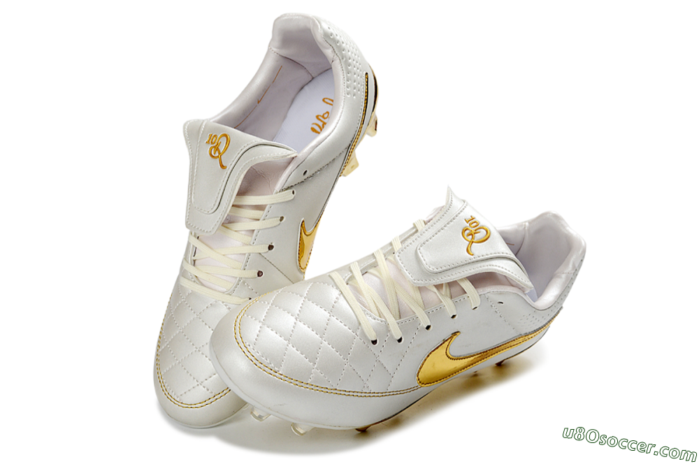 Nike Tiempo Legend SE FG Firm Ground Soccer Cleats - White/Gold Metallic/White Pearl 3