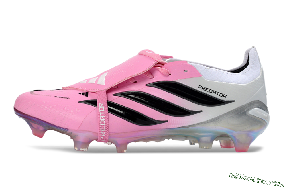 Adidas Predator 26 Elite Fold-Over Tongue FG Firm Ground Soccer Cleats - Pink/Soft Pink/Black 2