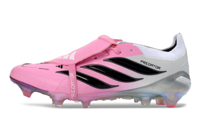 Adidas Predator 26 Elite Fold-Over Tongue FG Firm Ground Soccer Cleats - Pink/Soft Pink/Black