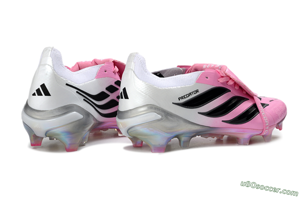 Adidas Predator 26 Elite Fold-Over Tongue FG Firm Ground Soccer Cleats - Pink/Soft Pink/Black 6