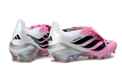 Adidas Predator 26 Elite Fold-Over Tongue FG Firm Ground Soccer Cleats - Pink/Soft Pink/Black