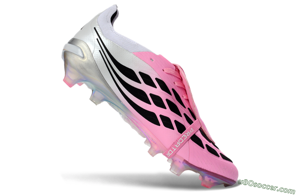 Adidas Predator 26 Elite Fold-Over Tongue FG Firm Ground Soccer Cleats - Pink/Soft Pink/Black 4