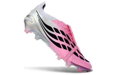 Adidas Predator 26 Elite Fold-Over Tongue FG Firm Ground Soccer Cleats - Pink/Soft Pink/Black