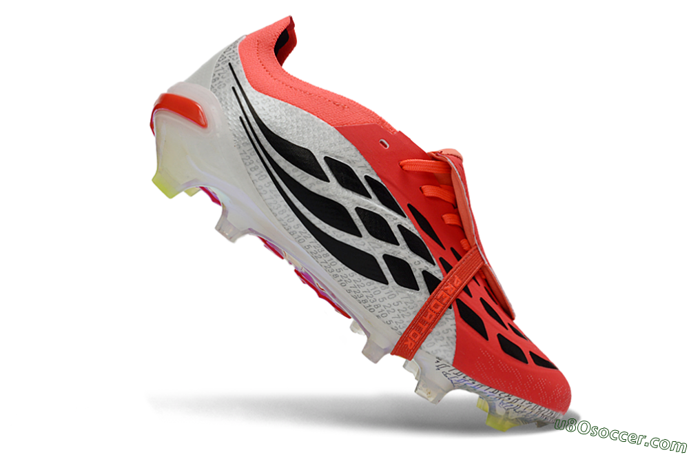 Adidas Predator 26 Elite Fold-Over Tongue FG Firm Ground Soccer Cleats - Red/Vibrant Red/Black 5