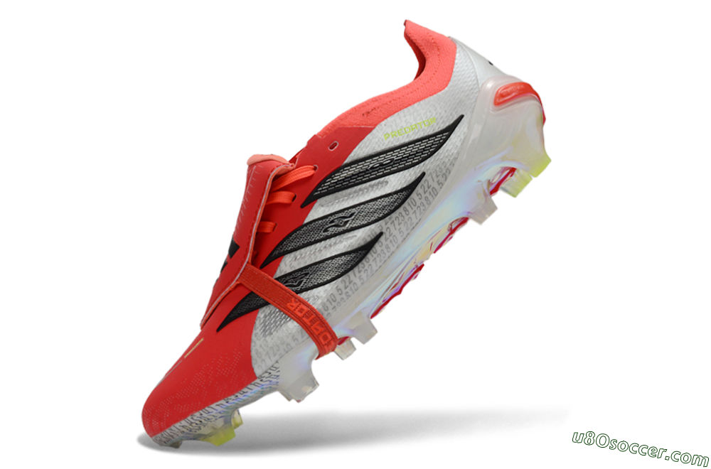 Adidas Predator 26 Elite Fold-Over Tongue FG Firm Ground Soccer Cleats - Red/Vibrant Red/Black 6