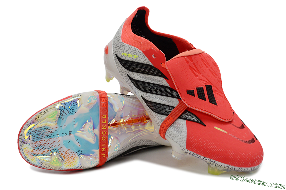 Adidas Predator 26 Elite Fold-Over Tongue FG Firm Ground Soccer Cleats - Red/Vibrant Red/Black 4