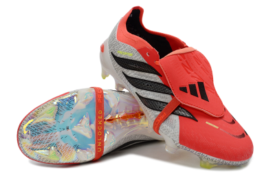 Adidas Predator 26 Elite Fold-Over Tongue FG Firm Ground Soccer Cleats - Red/Vibrant Red/Black